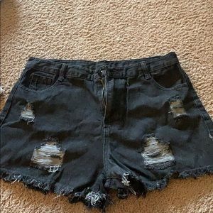 Black high wasted shorts